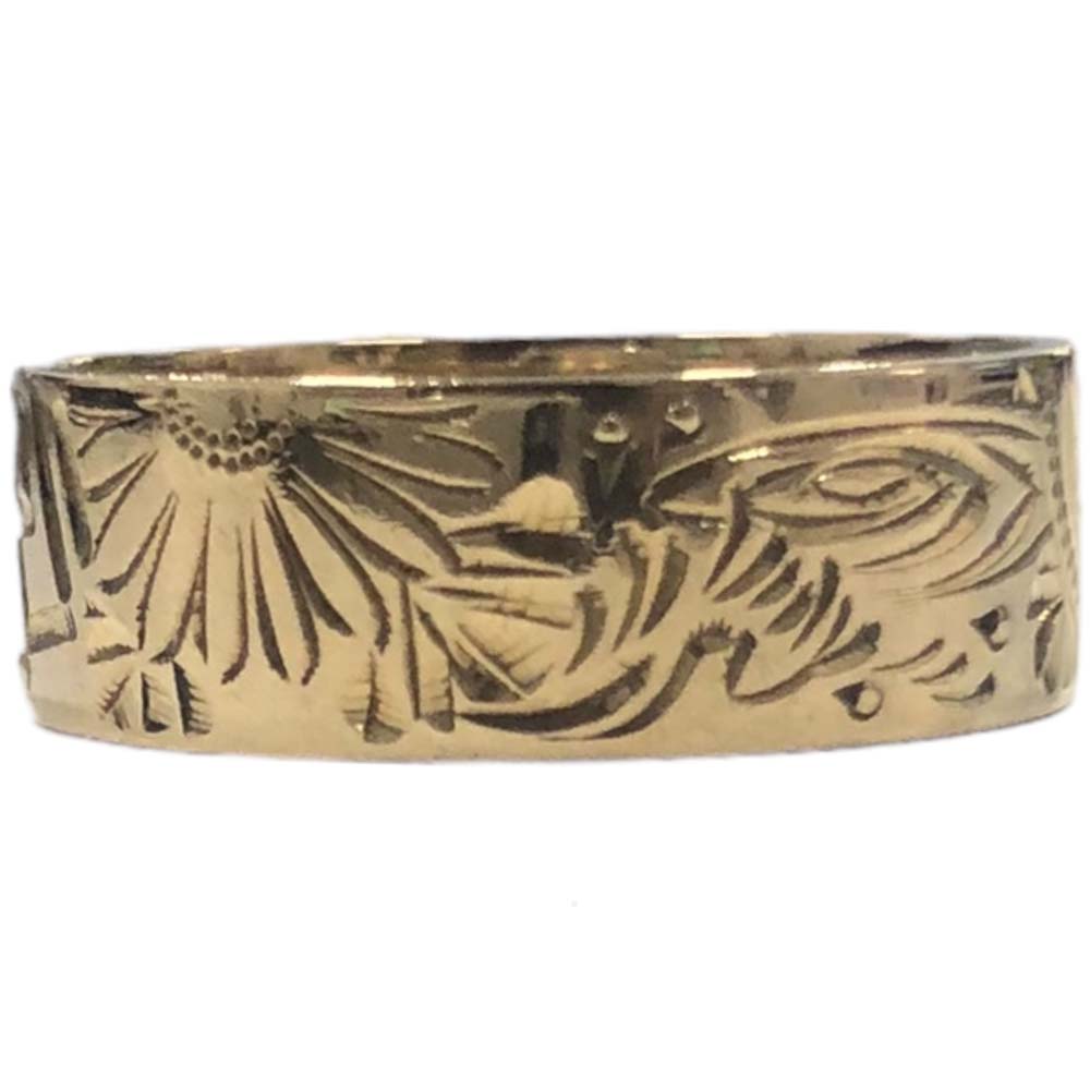 楽天市場】［南店］ 【極美品】 柄付平打ちリング K18 約12号 約3.94g