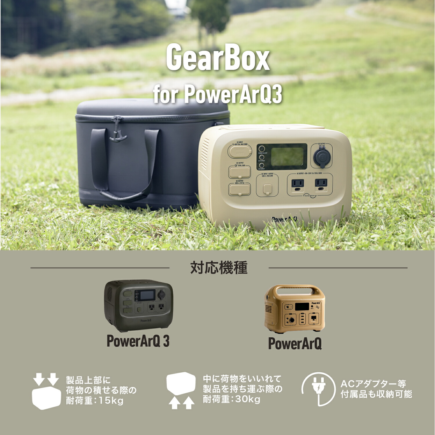 楽天市場】GearBox for PowerArQ3 ショルダー付き ブラック ポータブル