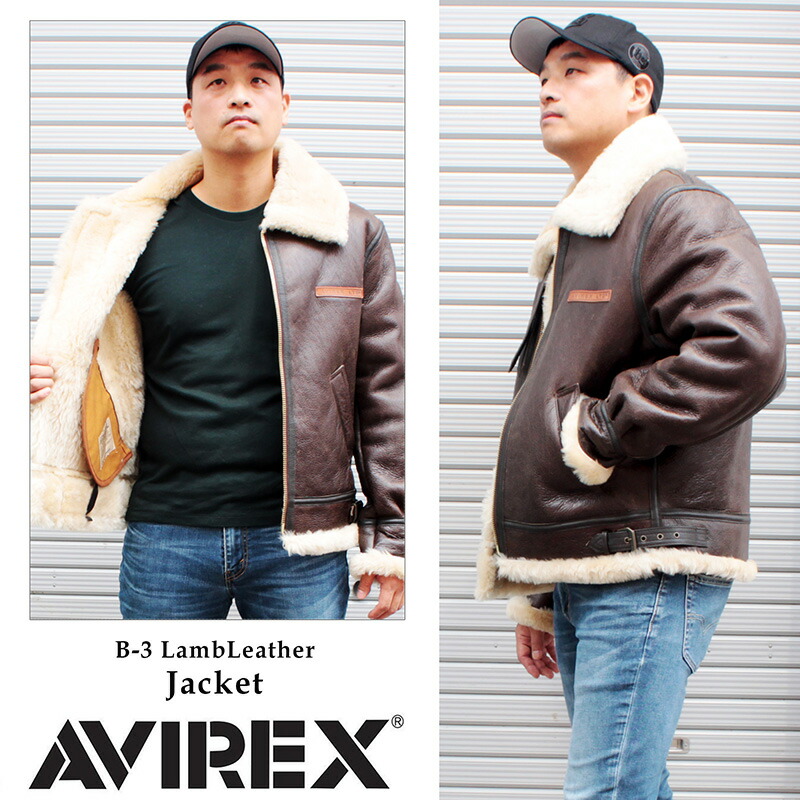 楽天市場】AVIREX 本革 B-3ジャケット ムートンジャケット メンズ USA