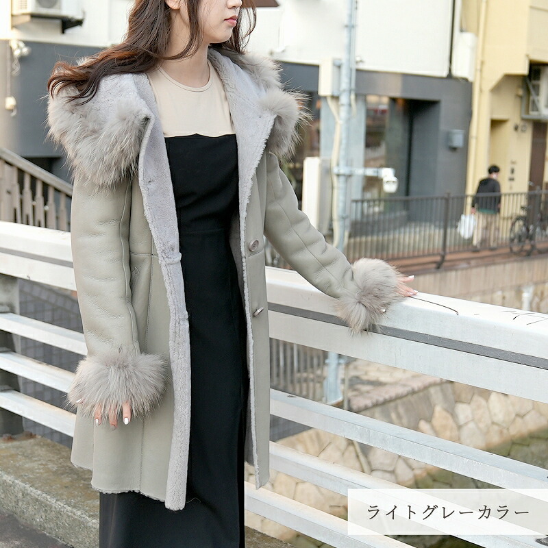 楽天市場】ムートンコート レディース 本革 ラム ダブルフェイス