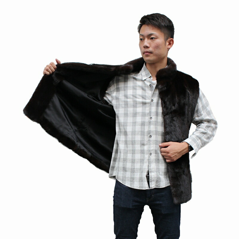 楽天市場】ミンク毛皮ベスト ファーベスト メンズ 紳士毛皮
