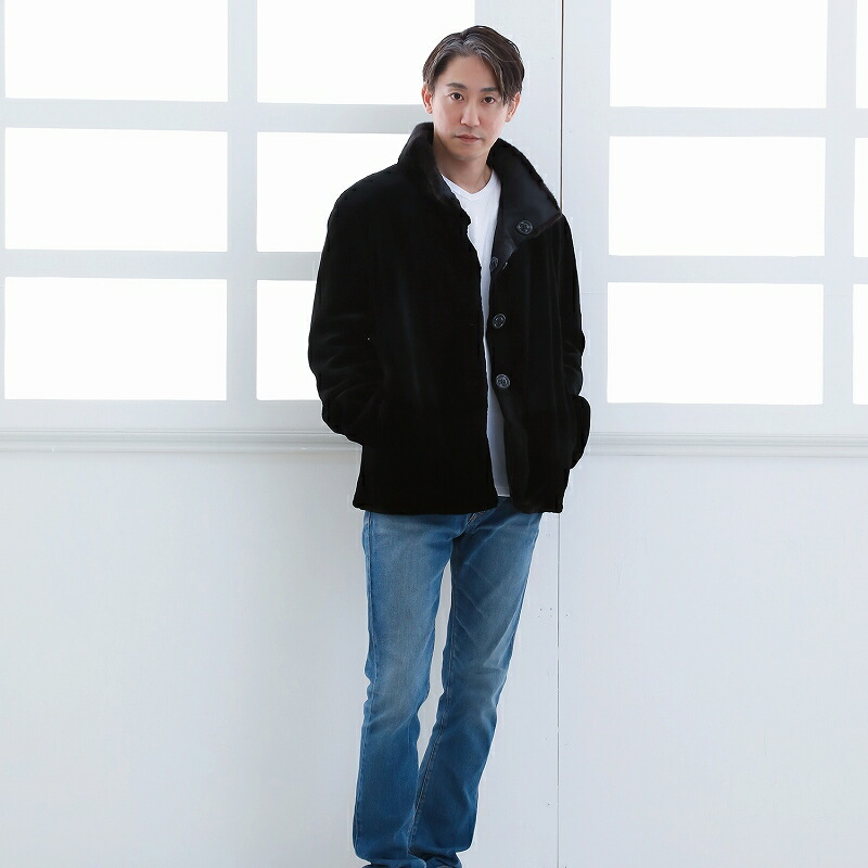 楽天市場】毛皮コート メンズ ミンク ファーコート シルク