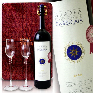 楽天市場】サシカイア グラッパ 500ml 40度 正規品 グラス2脚付 ポリ