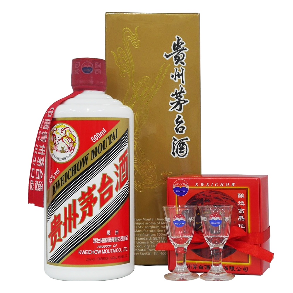 楽天市場】貴州茅台酒 飛天牌 正規輸入品 箱付 500ml 53度 グラス2個付