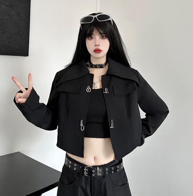 楽天市場】モード系 ショート丈 長袖 ビッグシルエット ゆめかわいい