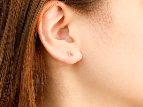 楽天市場】18金 ピアス 片耳ピアス イニシャルピアス