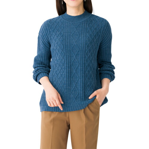 楽天市場】アランニット レディース シニア 秋冬 日本製 アラン柄