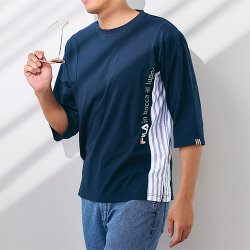 楽天市場】Tシャツ 七分袖 クルーネック メンズ フィラ 着るだけ