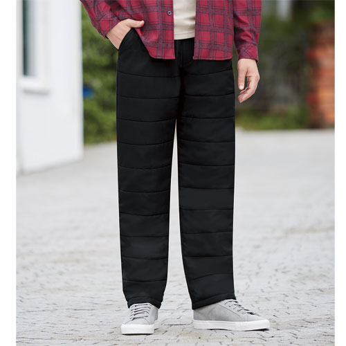 楽天市場】ブラック 中綿パンツ ズボン キルトパンツ 黒 メンズ 冬に