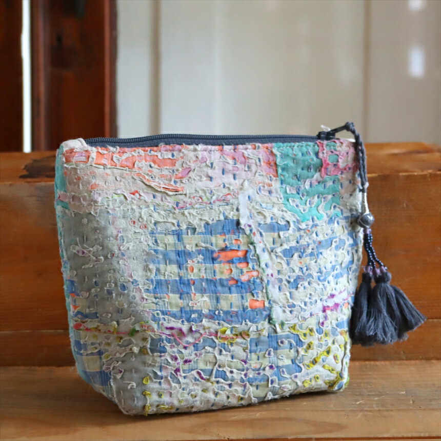 楽天市場】ヴィンテージカンタ マチ付きポーチ カンタ刺繍 タッセル