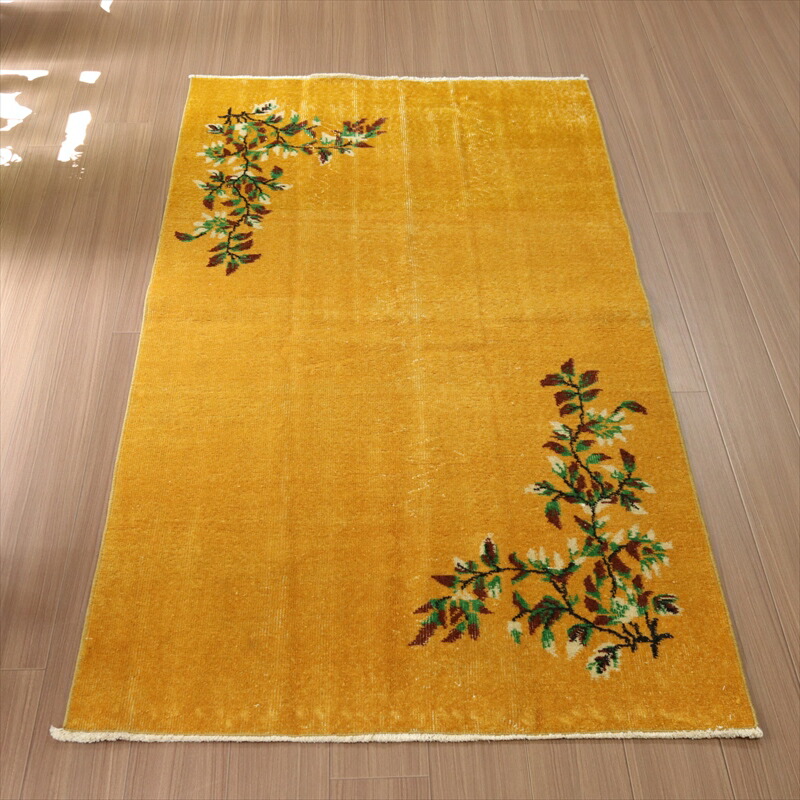 93×170擦れ アンティークリースボタニカル 花柄 トルコヴィンテージ