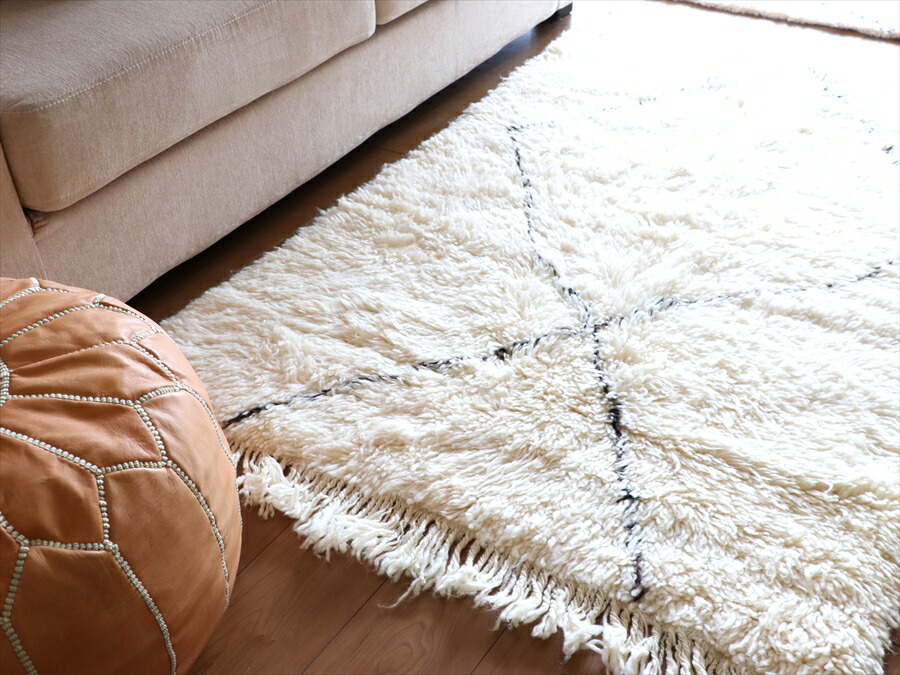 楽天市場】モロッコ エリアラグ ベニワレン 157×105cm ナチュラル