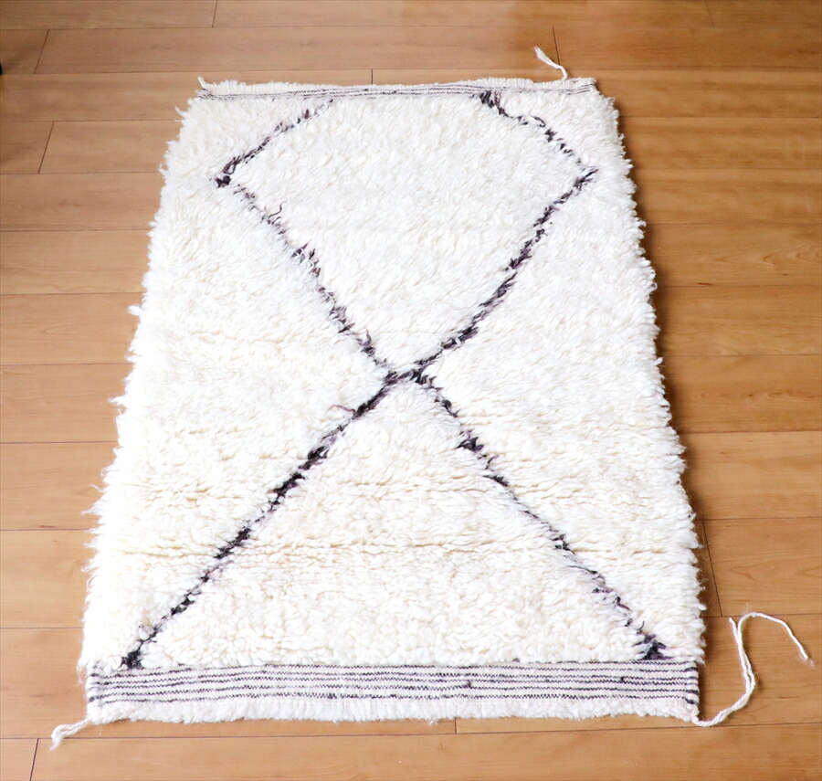 楽天市場】モロッコ エリアラグ ベニワレン 120×70cm ナチュラル