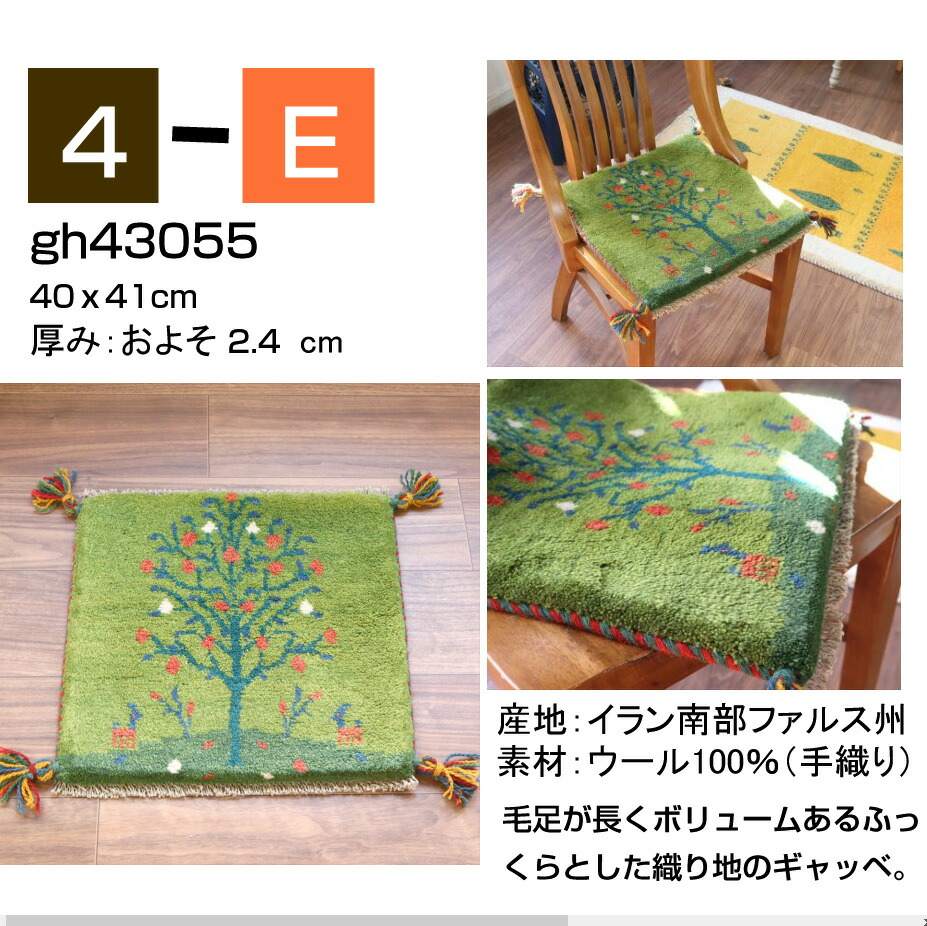 楽天市場】ギャッベ ギャベ 座布団サイズ 40×40cm イラン直輸入 天然