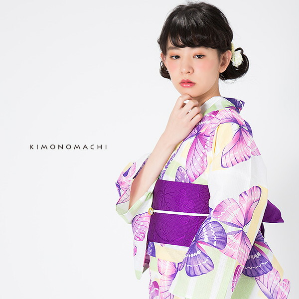 楽天市場】【Prices down2】KIMONOMACHI 浴衣セット「パープル 蝶」S,F