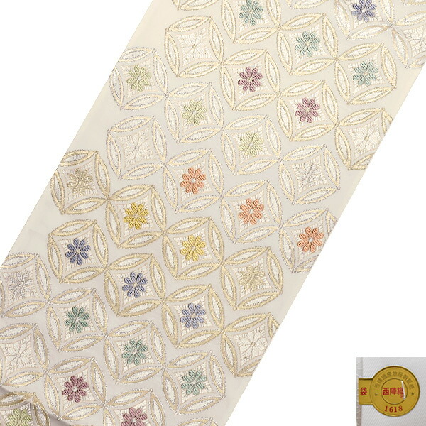 楽天市場】【Prices down4】礼装 袋帯「白色 七宝花菱文」未仕立て