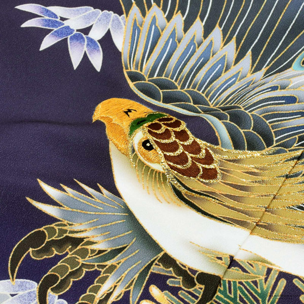 楽天市場】七五三 着物 男の子 5歳 羽織袴セット「紫苑色 鷹に波、笹