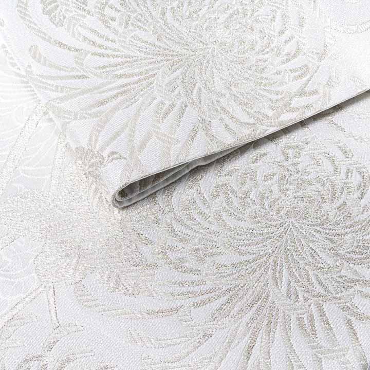 楽天市場】振袖 袋帯 単品「白地 白銀 糸菊」六通柄 日本製 お仕立て