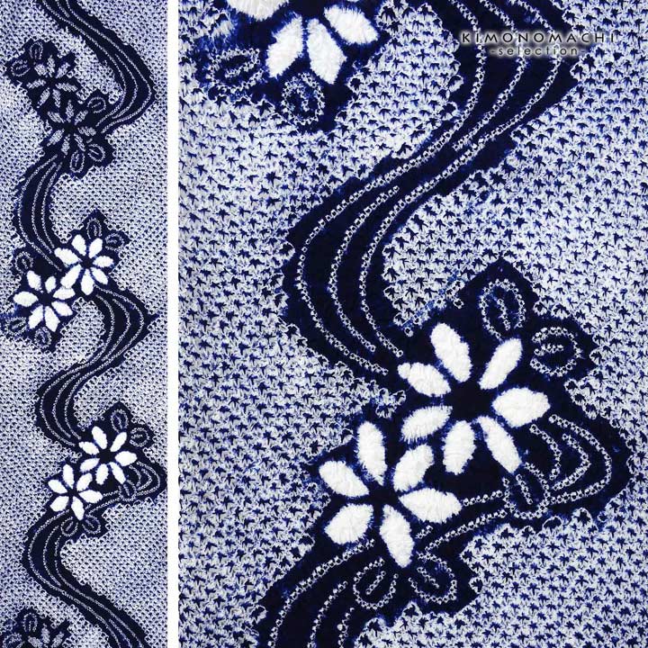 楽天市場】絞り浴衣反物 花しぼり「有松三浦 茉莉花 濃紺」有松絞り