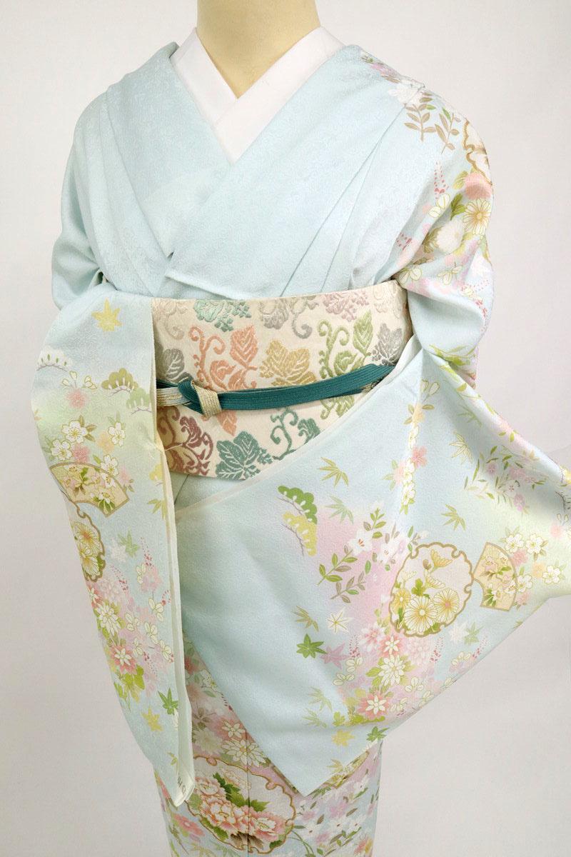 楽天市場】仮絵羽 訪問着 吉祥文 雪輪地紙に花々松竹梅 フォーマル