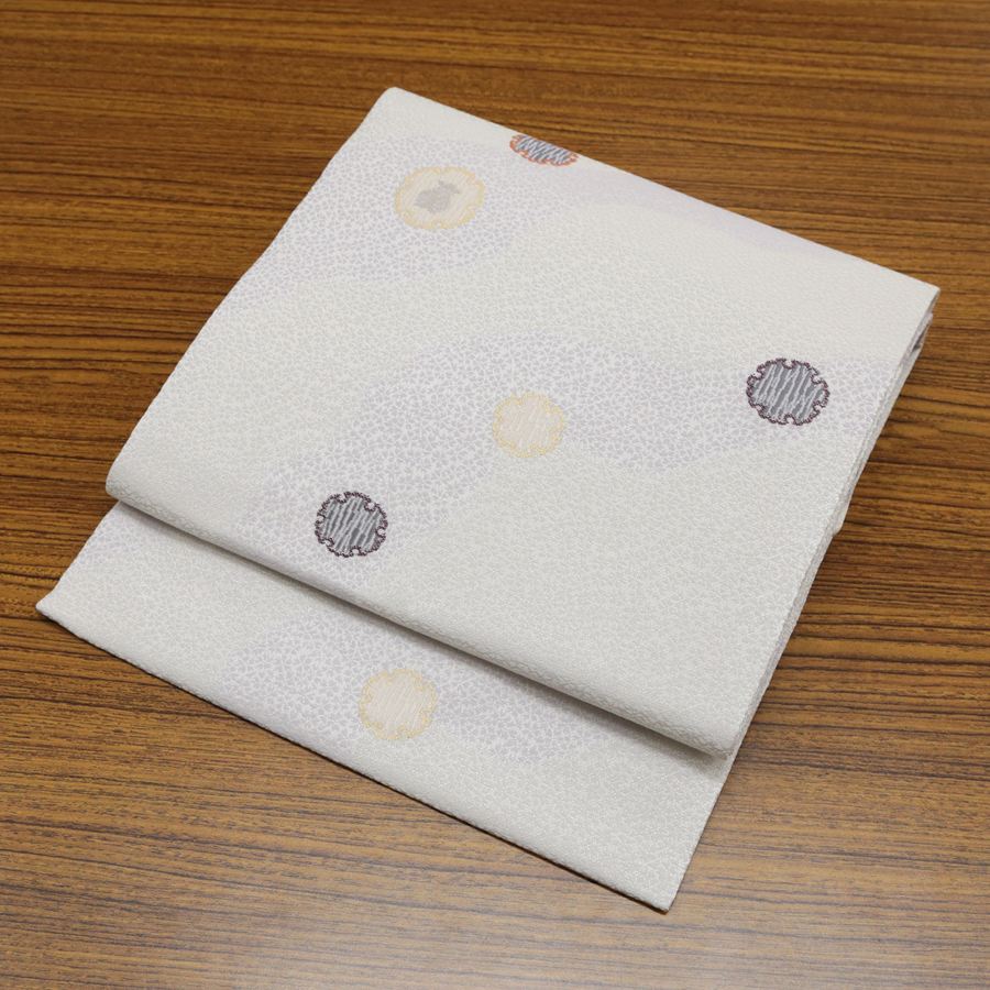 楽天市場】【1000円OFFクーポン対象】 名古屋帯 薄いグレー 淡い藤色