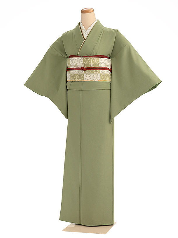 楽天市場】【ｺｰﾃﾞ】色無地レンタル ADD0057グリーン 一つ紋 [入学式