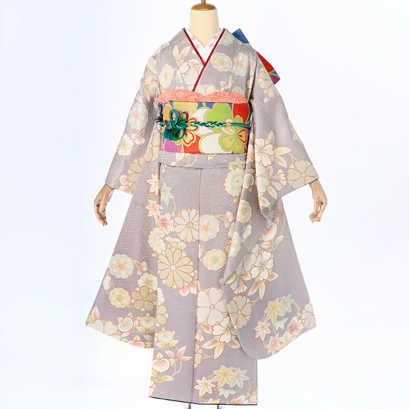 楽天市場】【成人式 振袖 レンタル】RS052 正絹 藤色 紗綾桜に菊フル
