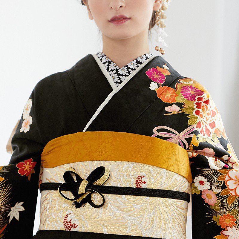 楽天市場】【成人式 振袖 レンタル】RS1449 正絹 黒 熨斗豪華古典文様