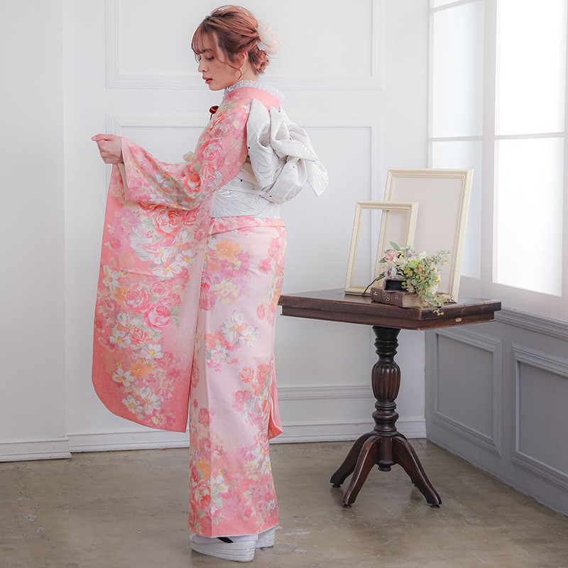 楽天市場】【成人式 振袖 レンタル】RS1491 正絹 ピンク 薔薇尽し LIZ