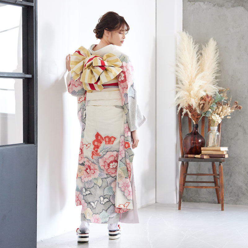 楽天市場】【振袖 レンタル】 結婚式 結納R1942 正絹 白×グレー 総絞り