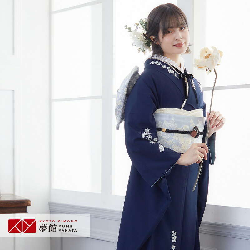 楽天市場】成人式早割クーポン10％オフ【振袖 レンタル】RS1952紺 草花