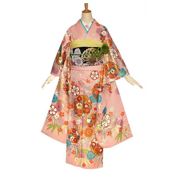 楽天市場】【振袖 レンタル】 結婚式 結納R1182 正絹 ピンク 桜楓流水