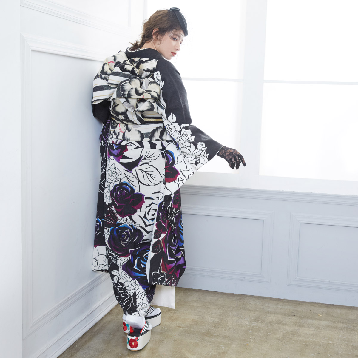 楽天市場】【成人式 振袖 レンタル】RS1138 正絹 黒 薔薇フルセット