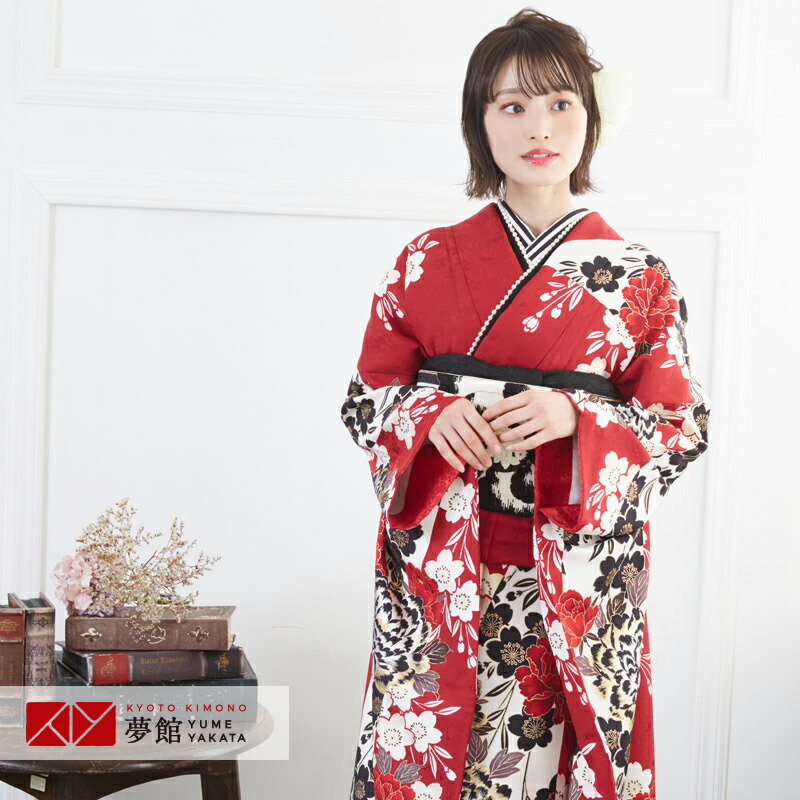 楽天市場】【成人式 振袖 レンタル】RS1358 正絹 赤 豪華金彩 牡丹桜