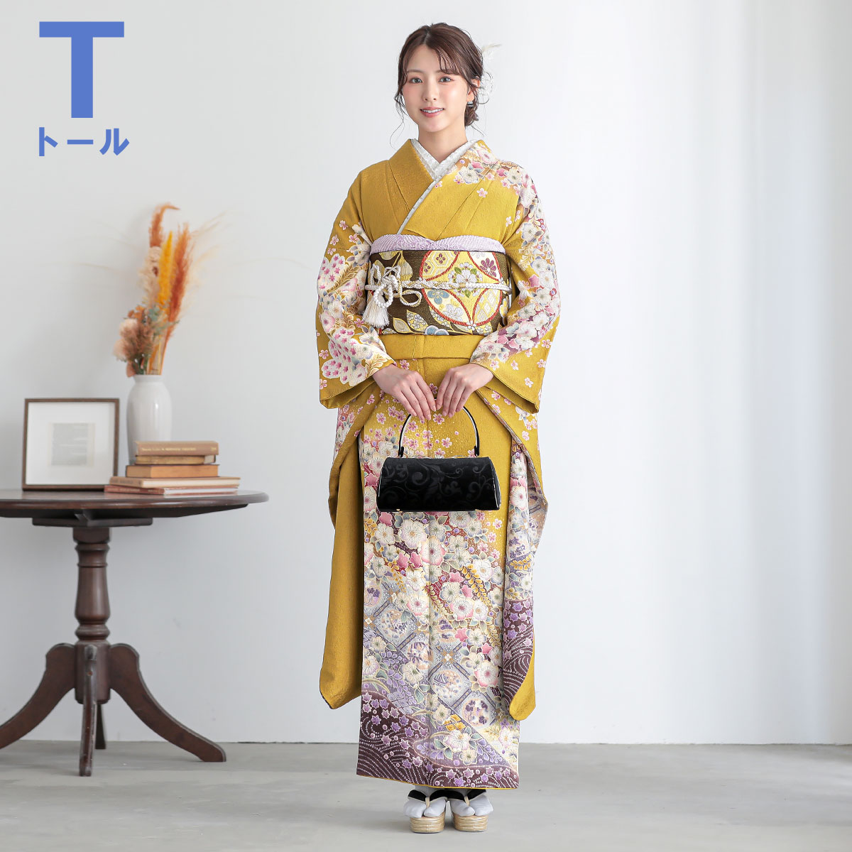 楽天市場】【振袖 レンタル】 結婚式 結納R284 正絹 からし色 辻が花風