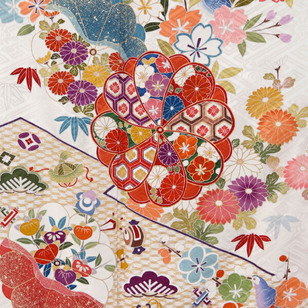 楽天市場】【成人式 振袖 レンタル】RS388 正絹 白 ねじ梅に小花と