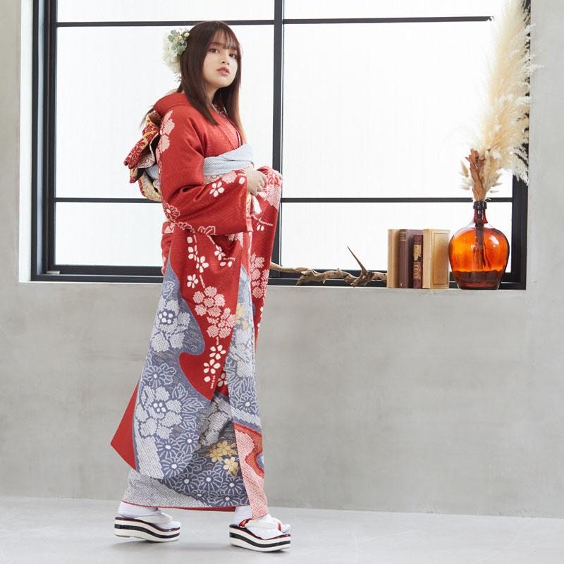 楽天市場】成人式早割クーポン10％オフ【振袖 レンタル】RS779 正絹 赤