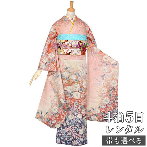 楽天市場】【振袖 レンタル】 結婚式 結納R802 正絹 ピンク 辻が花吹雪
