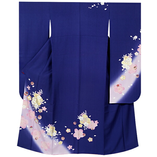 楽天市場】【成人式 振袖 レンタル】RS979 正絹 青 桜と毬フルセット