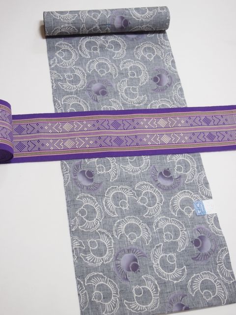 楽天市場】◇再入荷◇竺仙鑑製浴衣地 綿紬 ふくらすずめ文 グレー