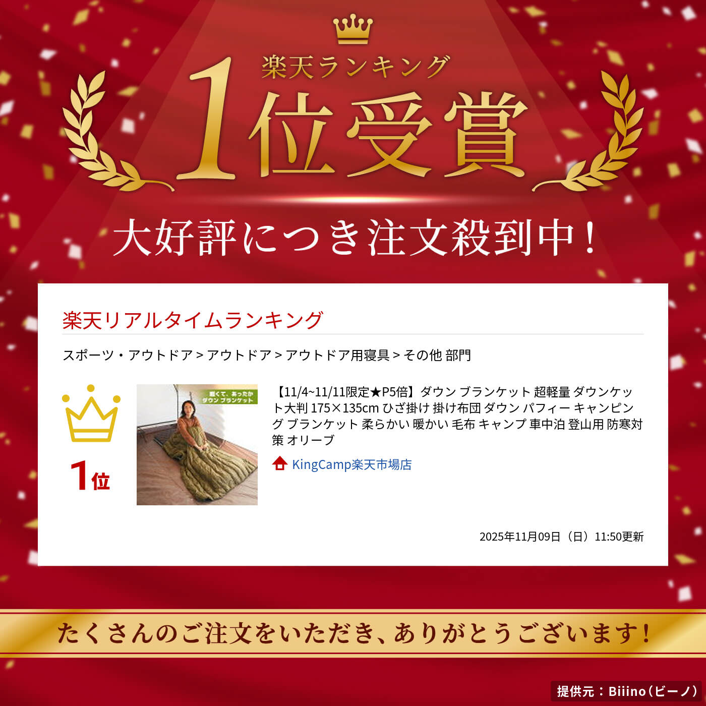 楽天市場】ダウン ブランケット 超軽量 ダウンケット大判 175×135cm