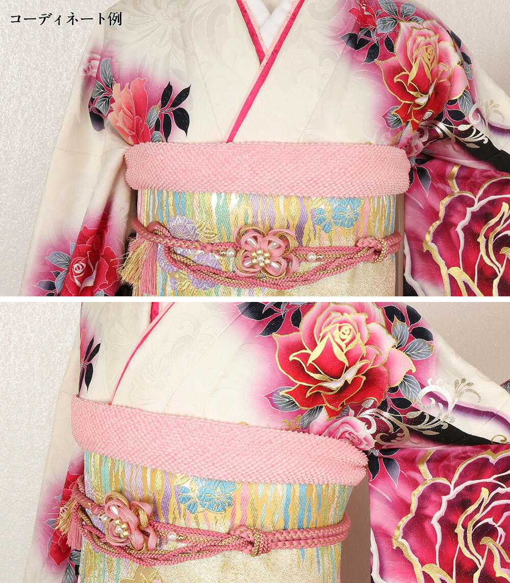 楽天市場】【振袖用】 帯締め 帯揚げ 重ね襟 3点セット ＜ピンク系