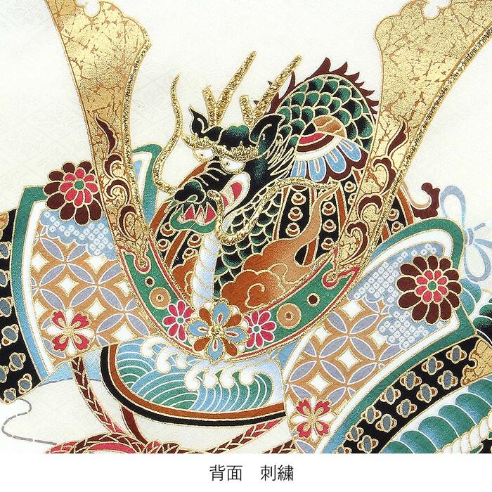 楽天市場】お宮参り 着物 男の子 絹100% 正絹初着 掛け着 産着 白 兜に