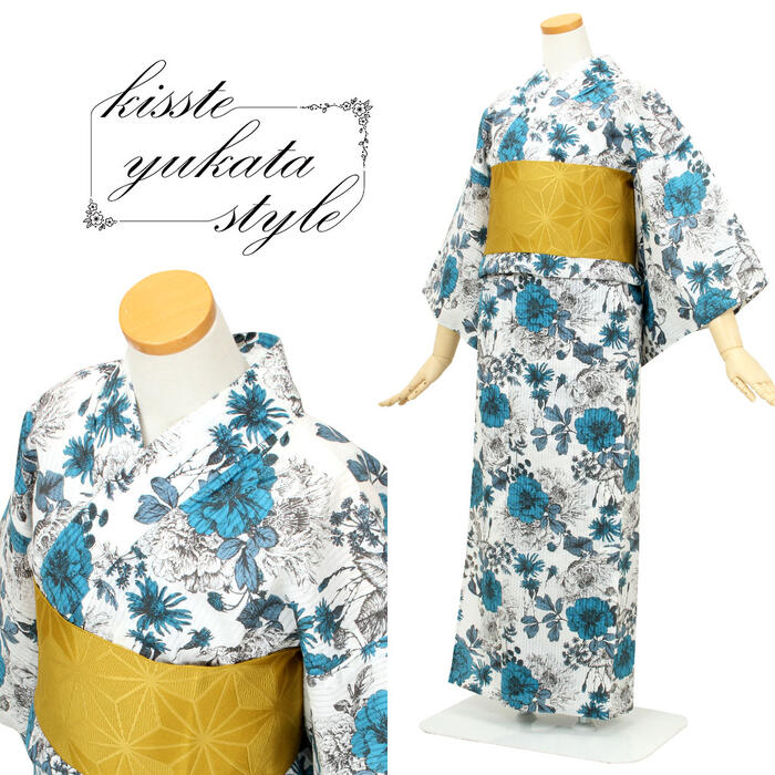 楽天市場】浴衣 単品 《ViVi Vintage》お仕立て上がり浴衣 ホワイト