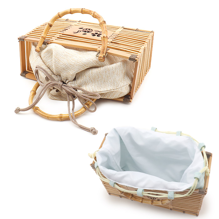 楽天市場】かごバッグ 竹かご巾着 竹製バッグ かご巾着 レディース