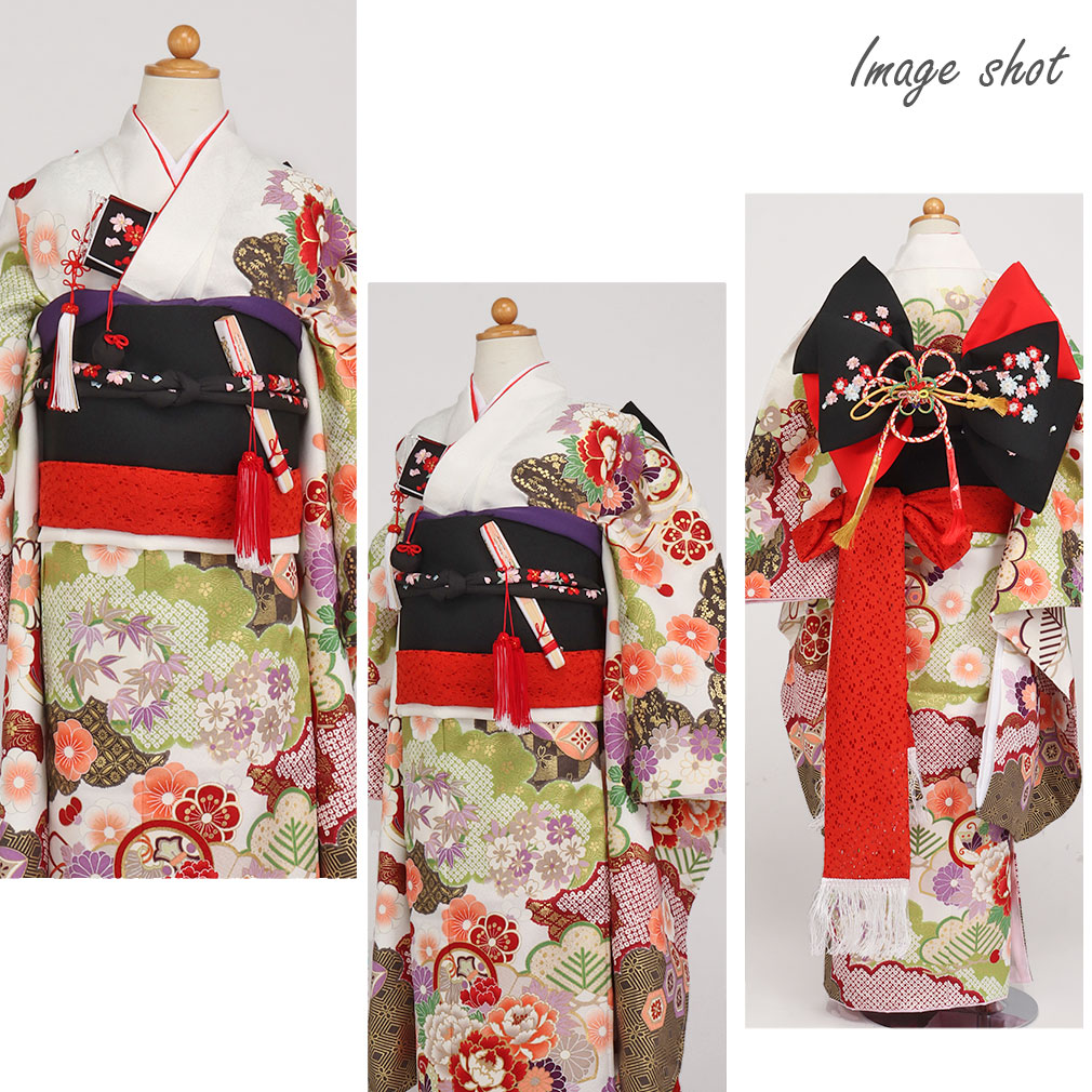 楽天市場】七五三 7歳 七歳 帯 作り帯 結び帯 日本製 大寸 黒 小桜