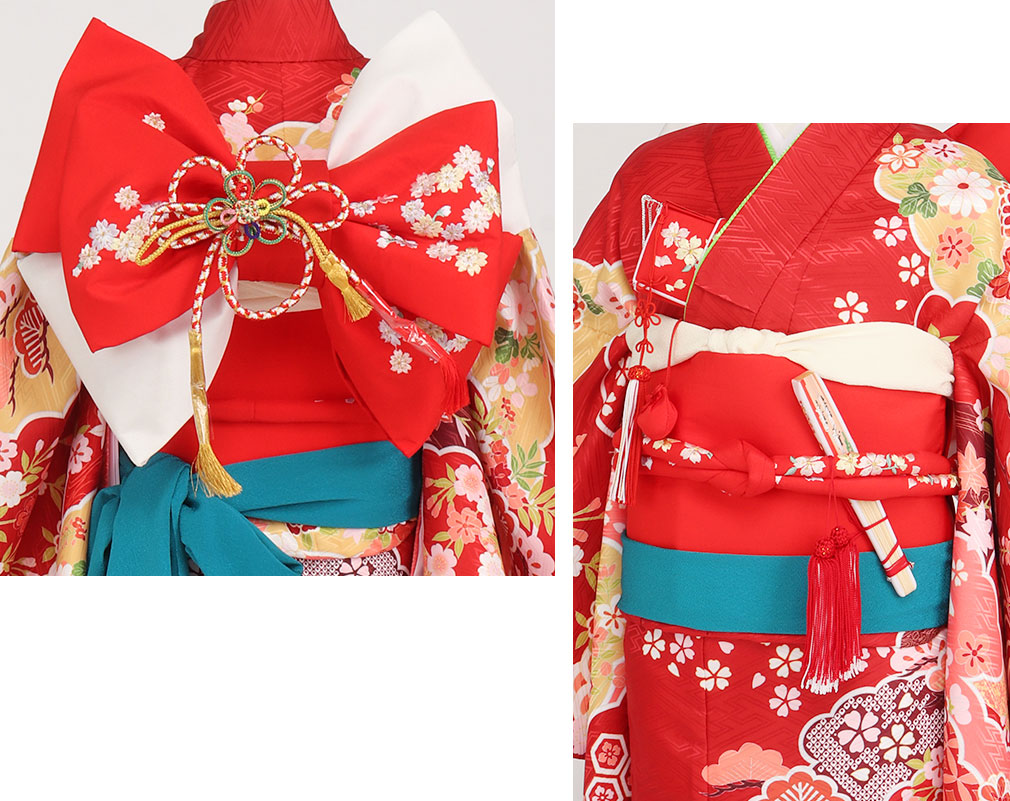 楽天市場】七五三 7歳 七歳 帯 作り帯 結び帯 日本製 大寸 赤 小桜