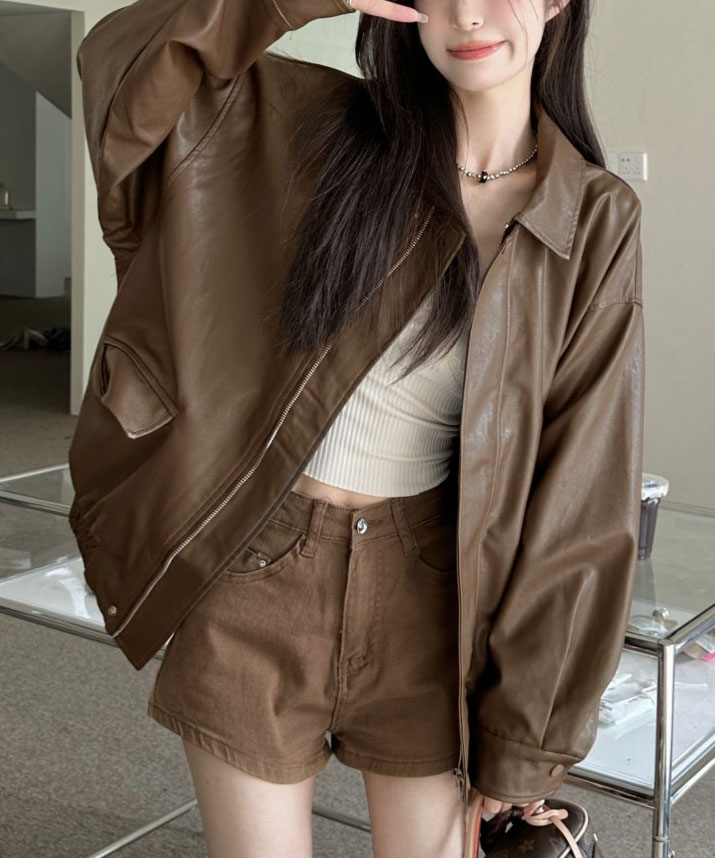 楽天市場】ジャケット《ビッグシルエットフェイクレザージャケット 全2