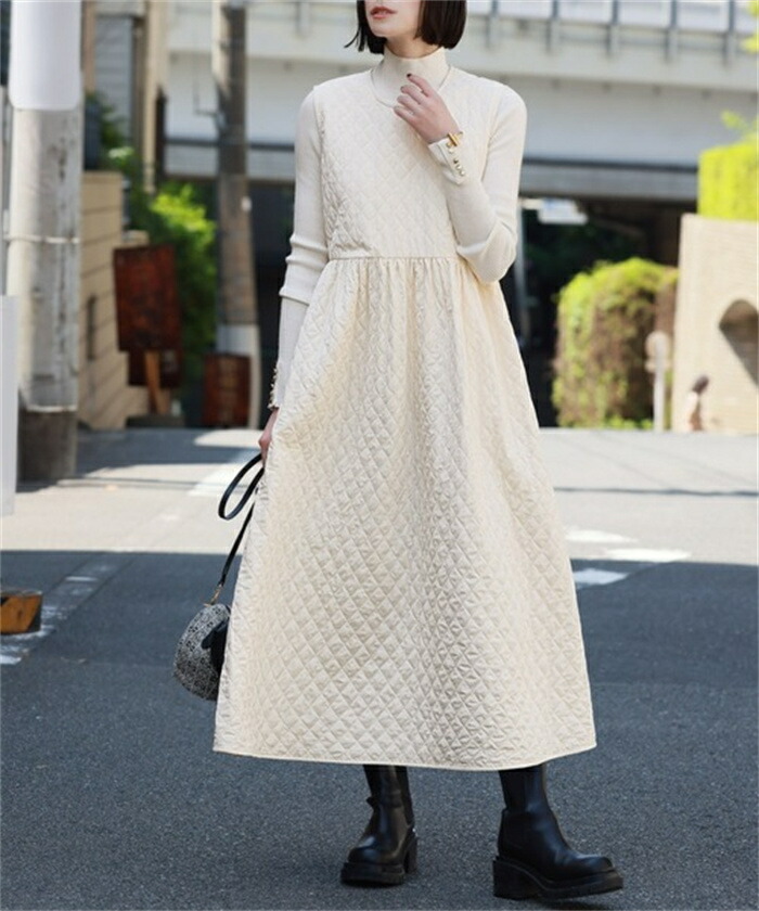 楽天市場】キルティングワンピース レディース キルティング 秋冬