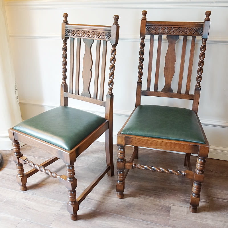 楽天市場】アンティーク家具調 ダイニングチェア 2脚セット 木製 緑色